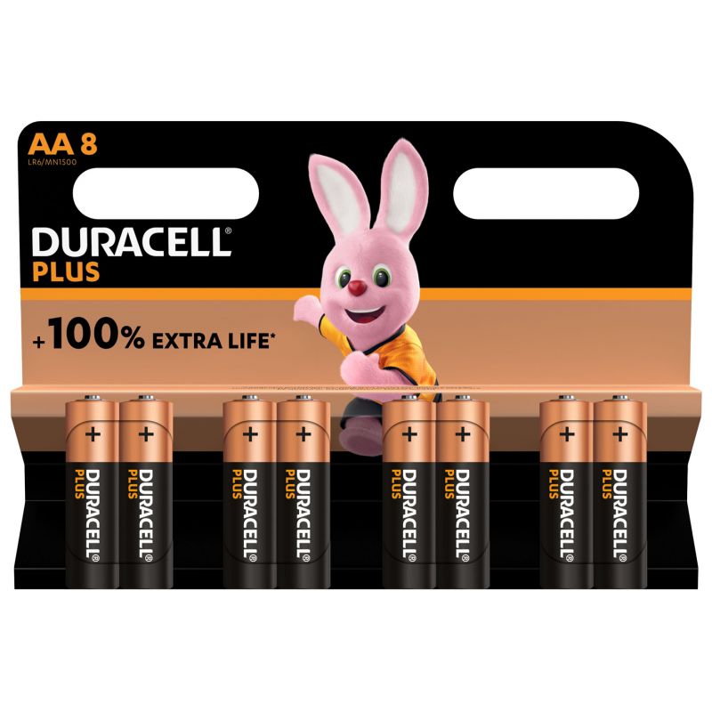 DURACELL Piles alcalines AA Plus 100% 1,5V LR6 MN1500 lot de 8 piles DURACELL Piles alcalines AA Plus 100% 1,5V LR6 MN1500 lot de 8 piles