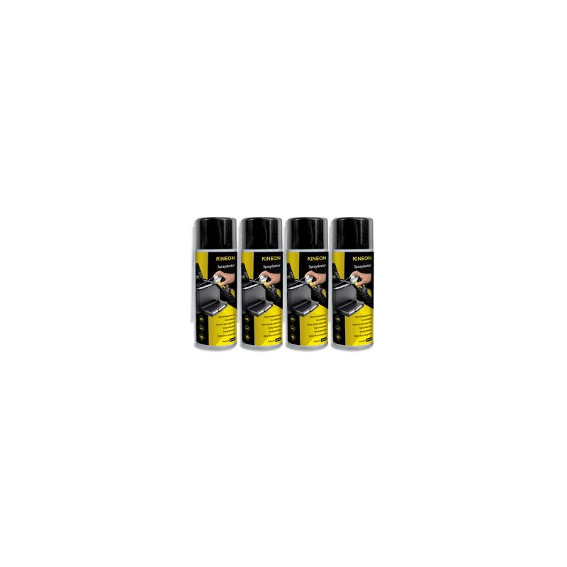 KINEON Lot de 4 aérosols gaz sec dépoussiérant inflammable 400ml KINEON Lot de 4 aérosols gaz sec dépoussiérant inflammable 400ml