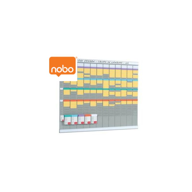 NOBO Planning professionnel à fiches T - Argent - 2990700 NOBO Planning professionnel à fiches T - Argent - 2990700