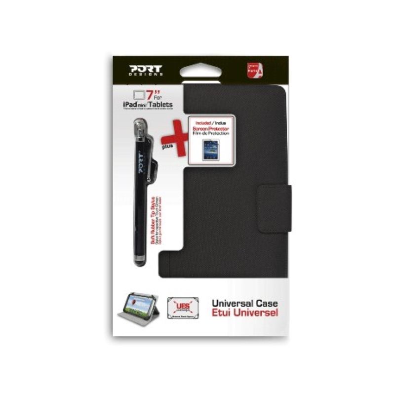 PORT DESIGNS Pack PHOENIX IV Portefolio universel Noir pour tablettes 7''avec stylet + écran de protection PORT DESIGNS Pack PHOENIX IV Portefolio universel Noir pour tablettes 7''avec stylet + écran de protection