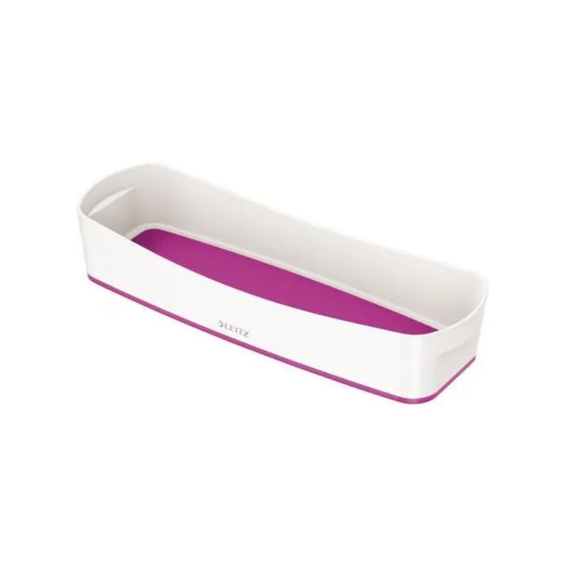 LEITZ Bac de rangement MYBOX long sans couvercle en ABS. Coloris Blanc fond Violet LEITZ Bac de rangement MYBOX long sans couvercle en ABS. Coloris Blanc fond Violet