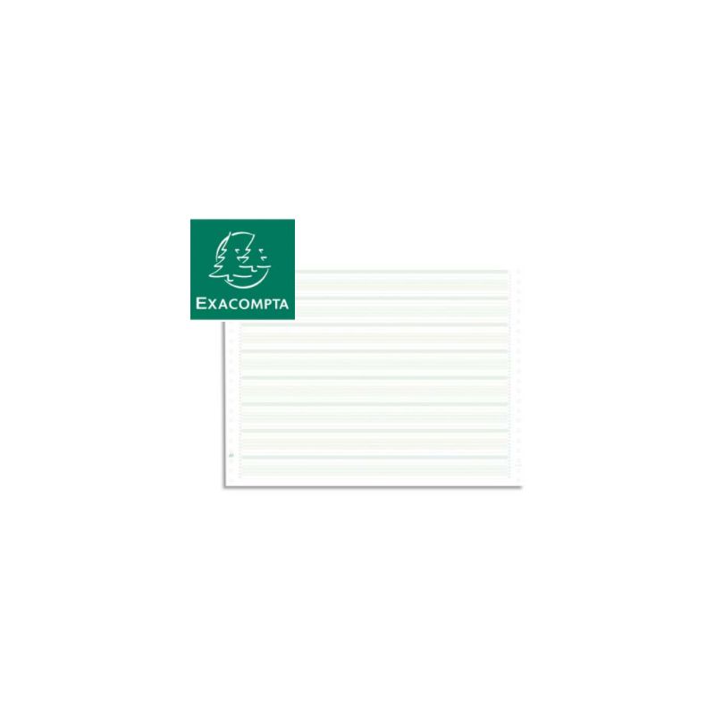 EXACOMPTA Boîte 2000 feuilles listing 70g standard zoné vert 380x11 1 pli bande Caroll non détachable EXACOMPTA Boîte 2000 feuilles listing 70g standard zoné vert 380x11 1 pli bande Caroll non détachable