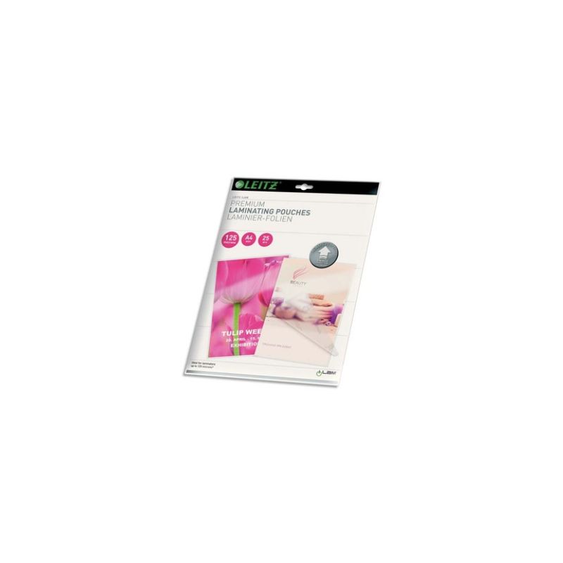 LEITZ Pack de 25 pochettes A4 125 microns UDT 74820000 LEITZ Pack de 25 pochettes A4 125 microns UDT 74820000