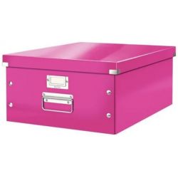 LEITZ Boîte CLICK&STORE L-Box. Format A3 - Dimensions : L36,9xH20xP48,2cm. Coloris Rose.