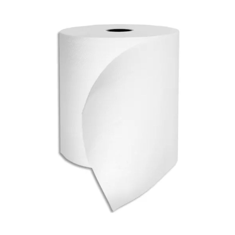 Lot de 6 Bobines d'essuie-mains pure ouate de cellulose blanche, 2 plis, longueur 140 m, laize 19,40 cm Lot de 6 Bobines d'essuie-mains pure ouate de cellulose blanche, 2 plis, longueur 140 m, laize 19,40 cm