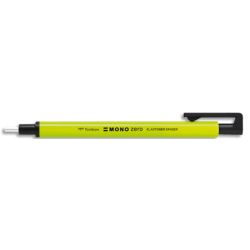 TOMBOW Stylo gomme MONO ZERO ronde 2,3mm diamètre, rétractable et rechargeable. Coloris Jaune Fluo