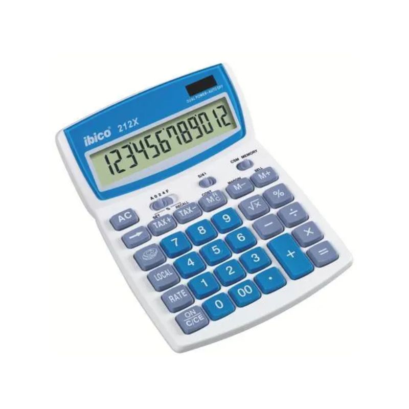 IBICO Calculatrice de bureau Ibico 212X Écran LCD à 12 chiffres écran à inclinaison réglable IB410161 IBICO Calculatrice de bureau Ibico 212X Écran LCD à 12 chiffres écran à inclinaison réglable IB410161