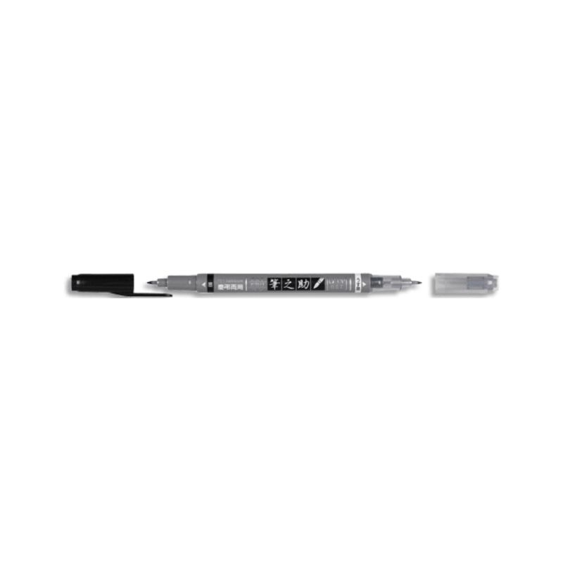 TOMBOW Feutre d'écriture FUDENOSUKE Twin. Double pointe souple à base d'eau avec pigments. Noir /Gris TOMBOW Feutre d'écriture FUDENOSUKE Twin. Double pointe souple à base d'eau avec pigments. Noir /Gris