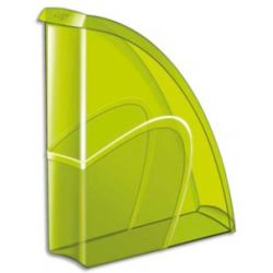 CEP Porte-revues HAPPY en polystyrène translucide - Dimensions H31 x P27 cm, dos 8,5cm. Coloris vert