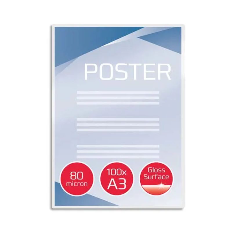 GBC Pack de 100 pochettes de plastification standards, 2x80 microns, A3 GBC Pack de 100 pochettes de plastification standards, 2x80 microns, A3