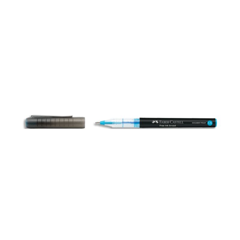 FABER Roller à encre liquide Free Ink broad. Coloris bleu ciel. Pointe large 1,5mm FABER Roller à encre liquide Free Ink broad. Coloris bleu ciel. Pointe large 1,5mm