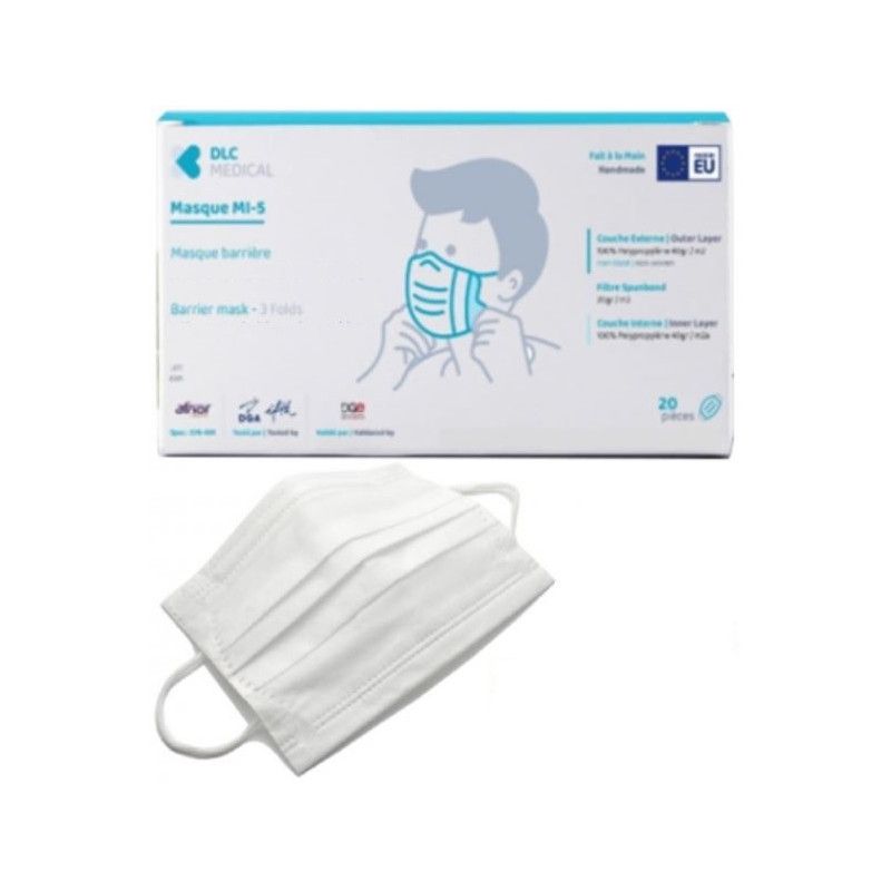 Sachet de 20 masques lavables 10 fois Sachet de 20 masques lavables 10 fois