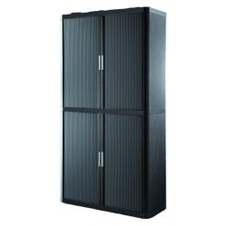 PAPERFLOW EasyOffice armoire démontable corp teinté et rideau Anthracite 110 x 204 cm