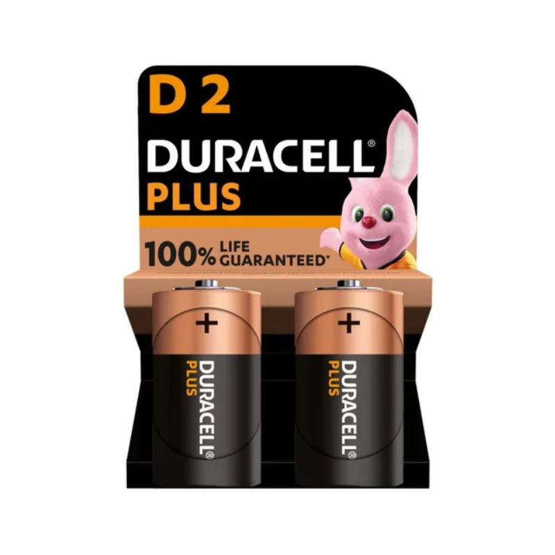 DURACELL Piles alcalines D Plus 100%, 1.5V LR20 MN1300, lot de 2 piles DURACELL Piles alcalines D Plus 100%, 1.5V LR20 MN1300, lot de 2 piles