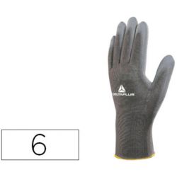 Gant tricot deltaplus polyamide paume enduite polyuréthane jauge 13 coloris gris taille 6
