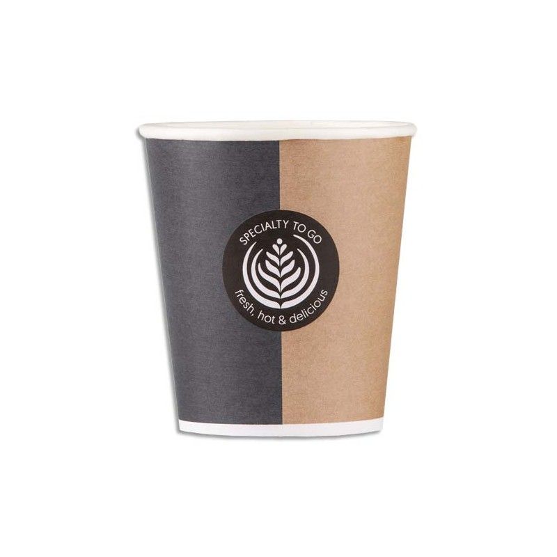 HUHTAMAKI Sachet de 100 Gobelets SP7 15 cl pour boissons chaudes en carton épais coloris marron et gris HUHTAMAKI Sachet de 100 Gobelets SP7 15 cl pour boissons chaudes en carton épais coloris marron et gris