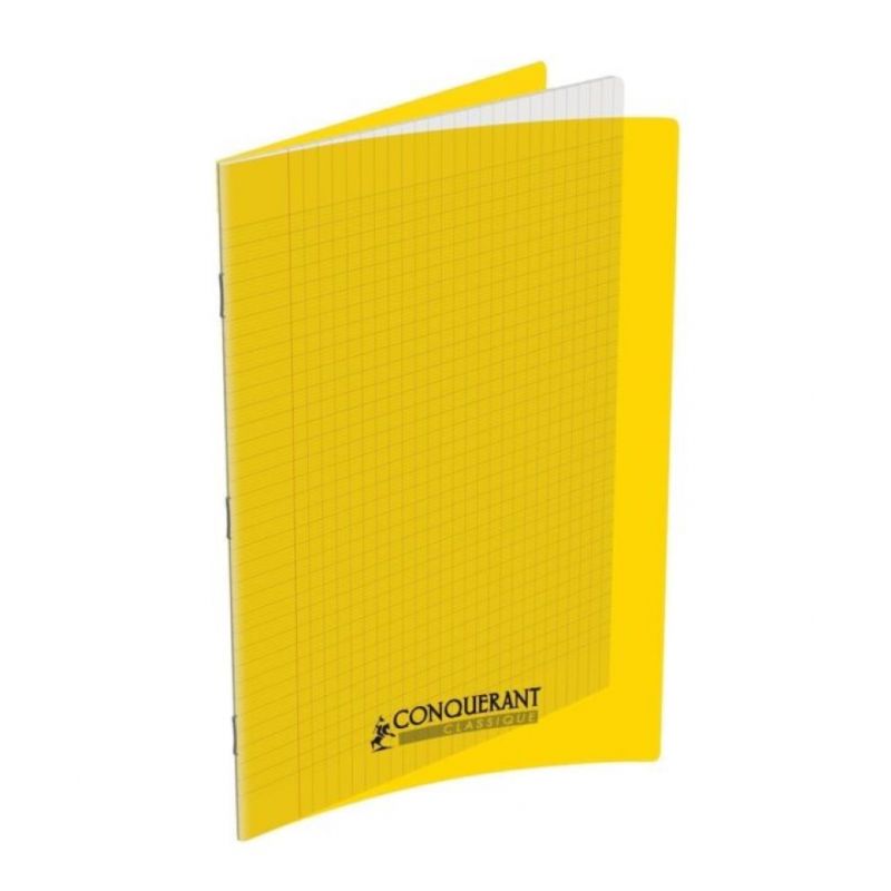CONQUERANT Cahier format A4 48 pages 90g grands carreaux Séyès coloris jaune CONQUERANT Cahier format A4 48 pages 90g grands carreaux Séyès coloris jaune