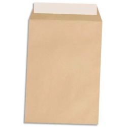 PERGAMY Boîte de 250 pochettes kraft Brun 90g 24 260x330 mm auto-adhésives