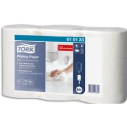 TORK Lot de 3 Mini bobines papier d'essuyage plus à dévidage central M1 120 mètres, non prédécoupé Blanc