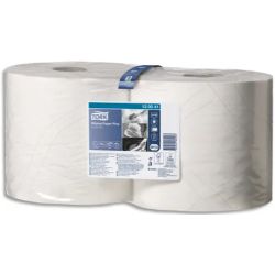 TORK Lot de 2 Bobines Papier d'essuyage Plus Combi Roll 2 plis 750 formats prédécoupés 255m Blanc