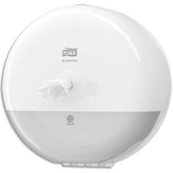 TORK Mini Distributeur de papier toilette en rouleau SmartOne T9 Blanc ABS - Diamètre 21,9 cm