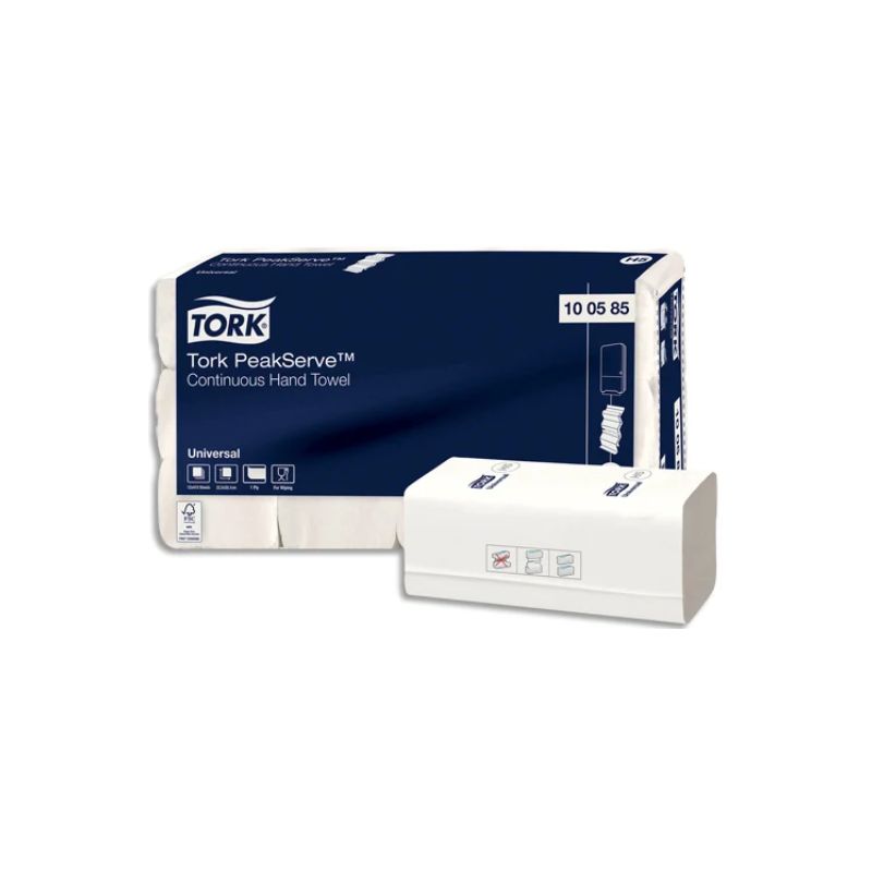 TORK Colis de 12 Paquets de 410 Essuie-mains PeakServe Blanc 1 pli gaufré enchevêtré Ft 22,5 x 20,1 cm TORK Colis de 12 Paquets de 410 Essuie-mains PeakServe Blanc 1 pli gaufré enchevêtré Ft 22,5 x 20,1 cm