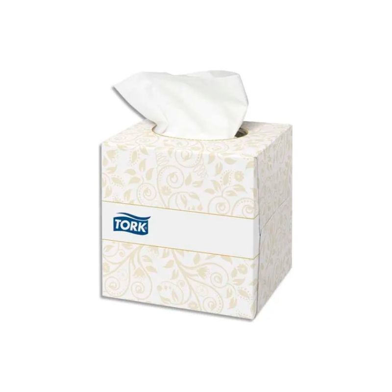 TORK Boîte Cube de 100 Mouchoirs 2 plis ouate extra douche Blanche - Format L21 x P20 cm TORK Boîte Cube de 100 Mouchoirs 2 plis ouate extra douche Blanche - Format L21 x P20 cm
