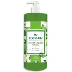 TOPMAIN Flacon à pompe 500 ml de Savon liquide doux à la glycérine parfum Pomme