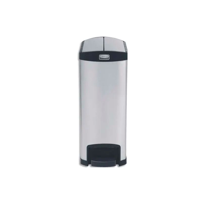 RUBBERMAID Collecteur à pédale Slim Jim en métal étroit, 90 Litres L33,27 x H83,41 x P69,01 cm Gris Noir RUBBERMAID Collecteur à pédale Slim Jim en métal étroit, 90 Litres L33,27 x H83,41 x P69,01 cm Gris Noir