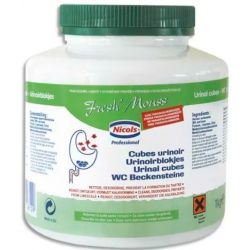 NICOLS Boîte de 33 Cubes pour urinoir Fresh'mouss nettoient, désodorisent et détartrent
