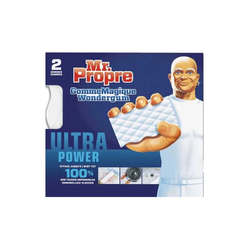 MR PROPRE Lot de 2 Gommes Magique Wondergum Extra puissante Blanches - Dim. L13,8 x H2,3 x P12,6 cm Blanc MR PROPRE Lot de 2 Gommes Magique Wondergum Extra puissante Blanches - Dim. L13,8 x H2,3 x P12,6 cm Blanc