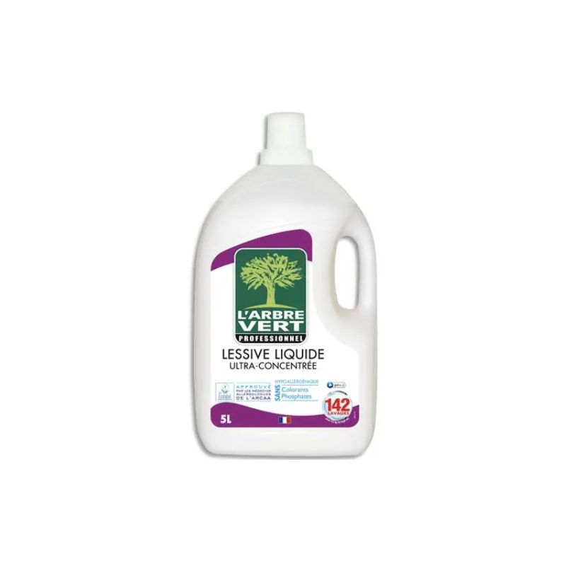 L'ARBRE VERT Bidon de 5 Litres Lessive liquide utra-concentrée origine végétale Ecolabel L'ARBRE VERT Bidon de 5 Litres Lessive liquide utra-concentrée origine végétale Ecolabel