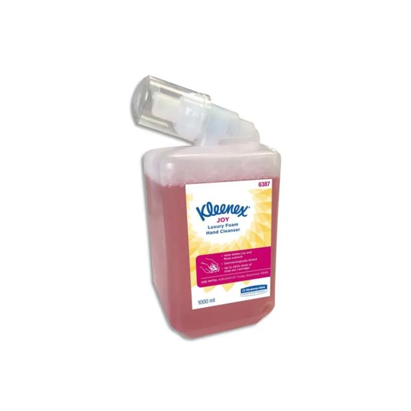 KLEENEX Cartouche d'1 litre de savon mousse Luxury Joy Rouge parfum Lys Blanc et extraits de Rose KLEENEX Cartouche d'1 litre de savon mousse Luxury Joy Rouge parfum Lys Blanc et extraits de Rose