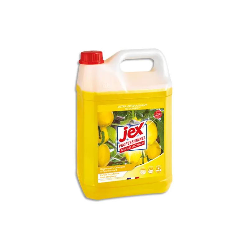 JEX PROFESSIONNEL Bidon de 5 litres dégraissant triple action multi-surfaces Pays Niçois JEX PROFESSIONNEL Bidon de 5 litres dégraissant triple action multi-surfaces Pays Niçois