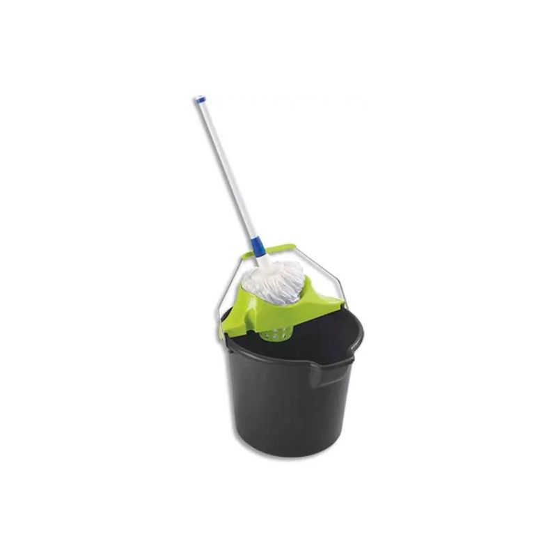 Ensemble de lavage espagnol seau 14 litres + essoreur + balai à frange Ensemble de lavage espagnol seau 14 litres + essoreur + balai à frange