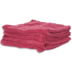 Lot de 5 Lavettes en microfibres tissées standards - Formats : 40 x 40 cm Rouge