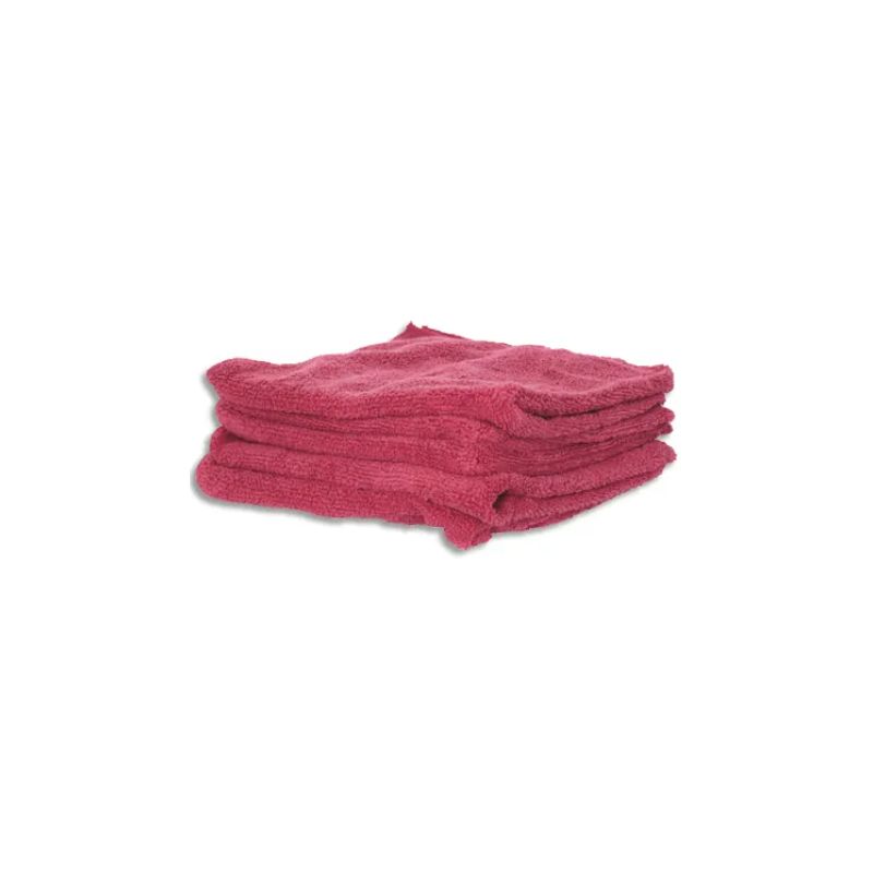 Lot de 5 Lavettes en microfibres tissées standards - Formats : 40 x 40 cm Rouge Lot de 5 Lavettes en microfibres tissées standards - Formats : 40 x 40 cm Rouge