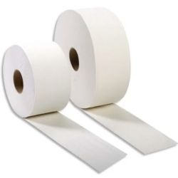 Carton de 6 Bobines de papier toilette Jumbo 2 plis prédécoupé, longueur 350 mètres Blanc Eco