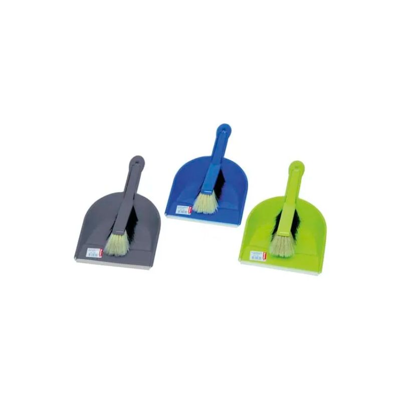 BROSSERIE THOMAS Set pelle et balayette en plastique Bleu avec bord souple, fibres en pvc assortiment BROSSERIE THOMAS Set pelle et balayette en plastique Bleu avec bord souple, fibres en pvc assortiment