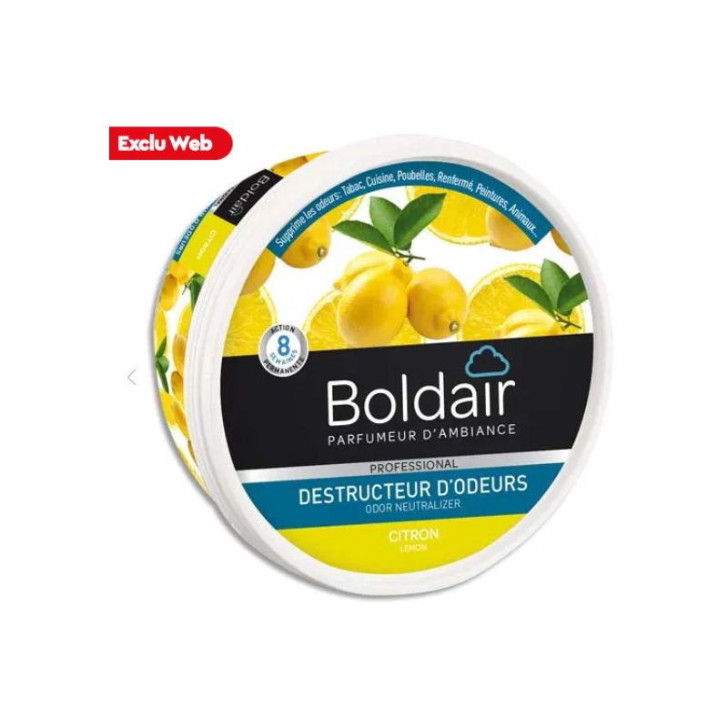 BOLDAIR Pot 300g Gel destructeur d'odeurs citron BOLDAIR Pot 300g Gel destructeur d'odeurs citron