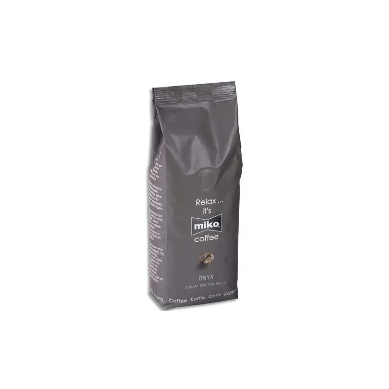 MIKO CAFE Paquet d'1kg de café moulu Onyx 50% Arabica et 50% Robusta MIKO CAFE Paquet d'1kg de café moulu Onyx 50% Arabica et 50% Robusta