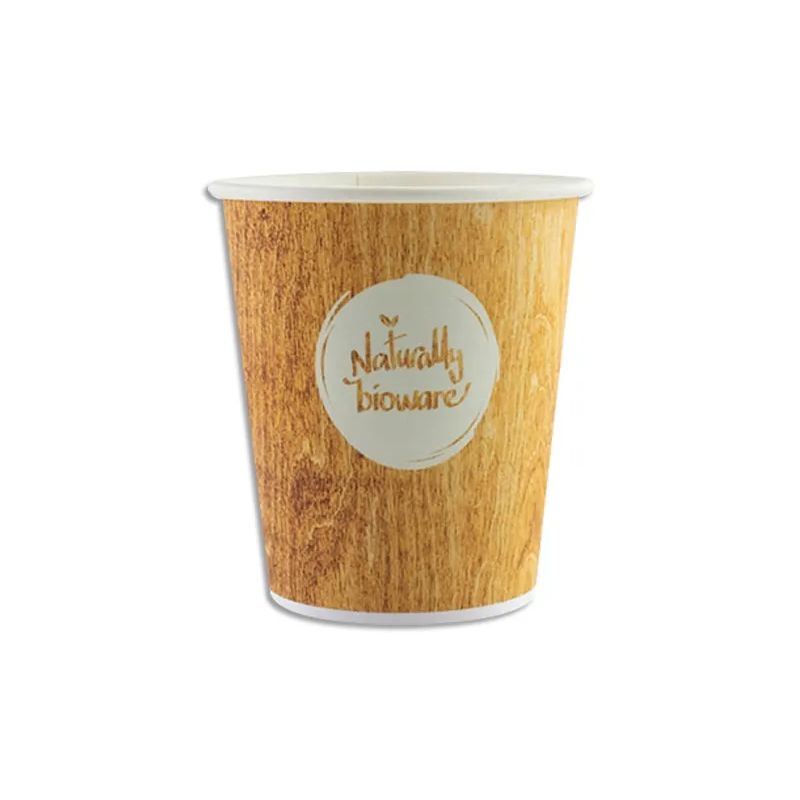 BIOWARE Sachet de 100 Gobelets Sbio6 Love Nature Bois 15 cl en carton - Hauteur 8 cm, Diamètre 7,01 cm BIOWARE Sachet de 100 Gobelets Sbio6 Love Nature Bois 15 cl en carton - Hauteur 8 cm, Diamètre 7,01 cm