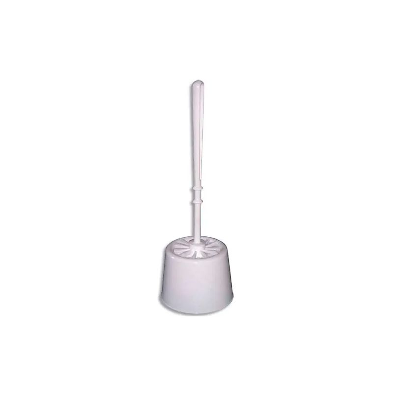 Porte brosse et brosse WC économique en polypropylène Blanc - Diamètre 13 x Hauteur 38 cm Porte brosse et brosse WC économique en polypropylène Blanc - Diamètre 13 x Hauteur 38 cm