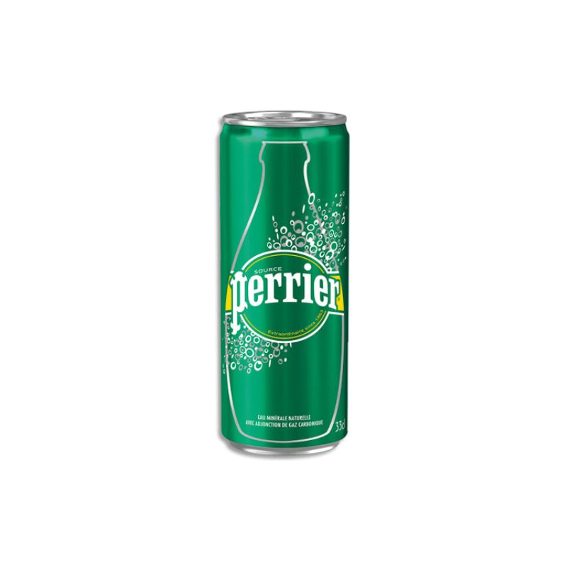 PERRIER Canette d'eau pétillante 33 cl minérale PERRIER Canette d'eau pétillante 33 cl minérale
