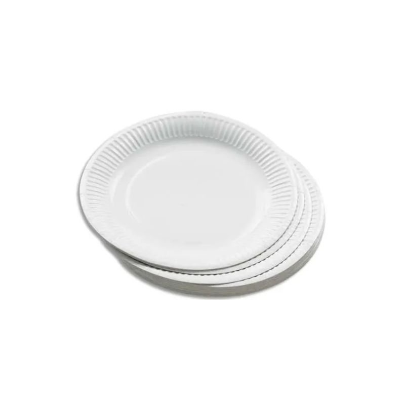 HUHTAMAKI Sachet de 50 assiettes en carton Blanc, diamètre 23 cm HUHTAMAKI Sachet de 50 assiettes en carton Blanc, diamètre 23 cm