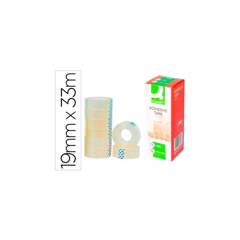 Ruban adhésif q-connect économ ique résistant transparent 19mmx33m Ruban adhésif q-connect économ ique résistant transparent 19mmx33m