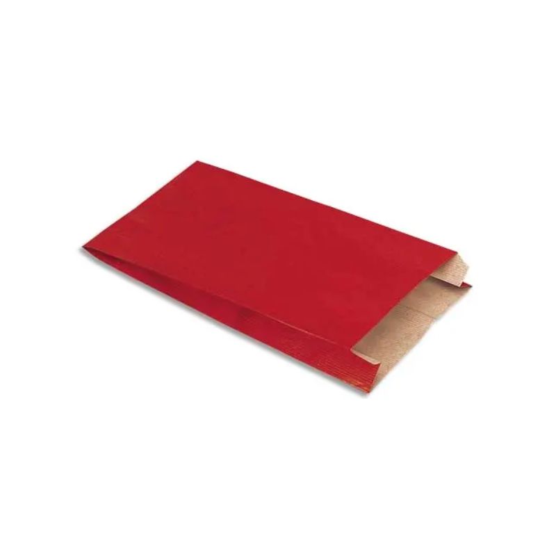 Paquet de 250 sachets kraft Rouge - Format : O16 x H25 x S8 cm Paquet de 250 sachets kraft Rouge - Format : O16 x H25 x S8 cm