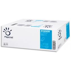 PAPERNET Colis de 20 paquets de 200 Essuie-mains 2 plis en Z DISSOLVETECH qui se dissout 200x20 cm Blanc