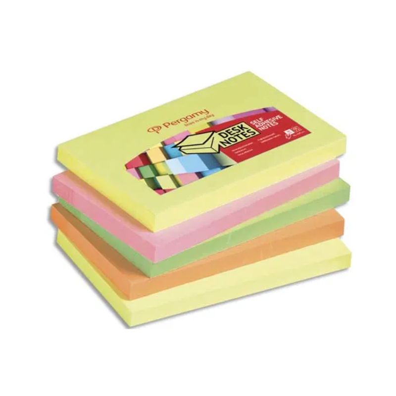 PERGAMY Bloc de 100 feuilles repositionnables dimensions 7,6x12,7cm. Coloris assortis néon PERGAMY Bloc de 100 feuilles repositionnables dimensions 7,6x12,7cm. Coloris assortis néon