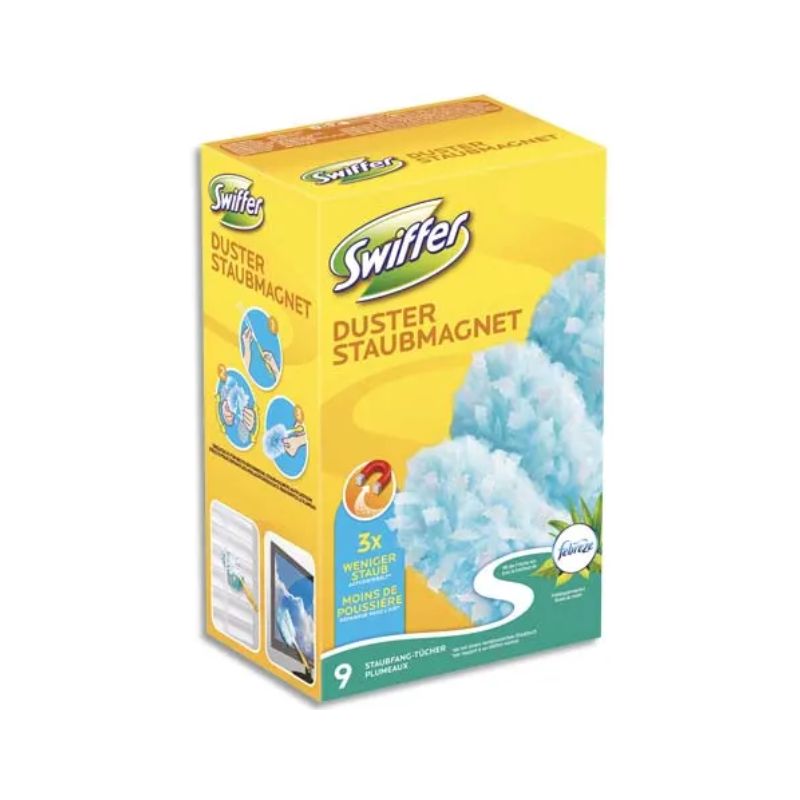 SWIFFER Boîte de 9 recharges plumeaux fraîcheur febreze, dépoussiérant SWIFFER Boîte de 9 recharges plumeaux fraîcheur febreze, dépoussiérant